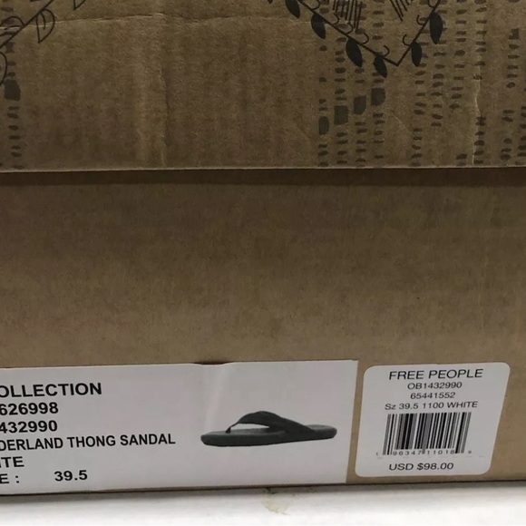 Free People Women’s Wonderland Sandal White EU39.5 US9.5 M - Picture 6 of 6